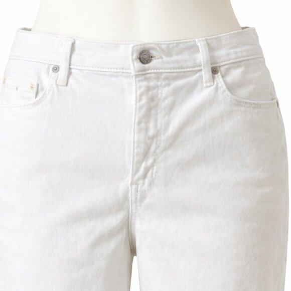 Gloria Vanderbilt White Denim Shorts – Size 14 – Slimming Fit – NEW (Washed, Nev - Picture 5 of 5